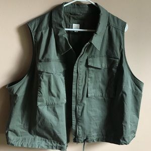 PLUS SIZE 4X CROPPED UTILITY VEST